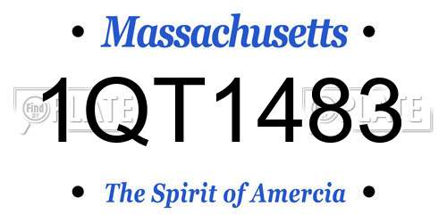 1QT1483 Massachusetts License Plate