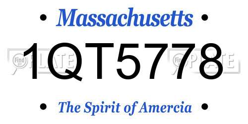 1QT5778 Massachusetts License Plate
