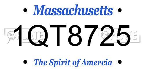 1QT8725 Massachusetts License Plate