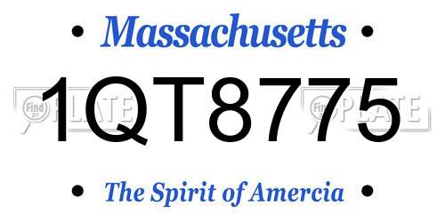 1QT8775 Massachusetts License Plate