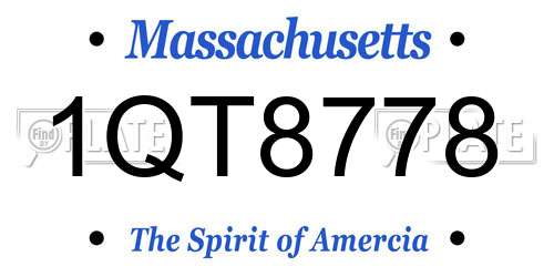 1QT8778 Massachusetts License Plate