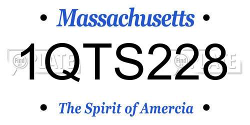 1QTS228 Massachusetts License Plate