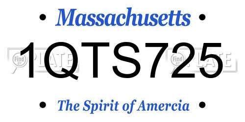 1QTS725 Massachusetts License Plate