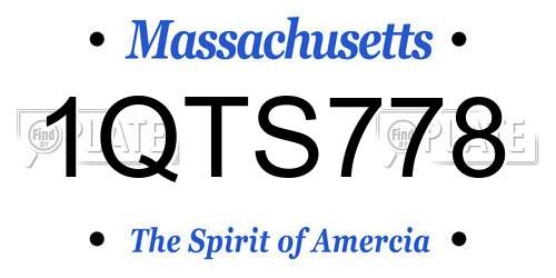 1QTS778 Massachusetts License Plate
