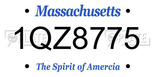 1QZ8775 Massachusetts License Plate