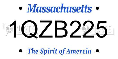 1QZB225 Massachusetts License Plate