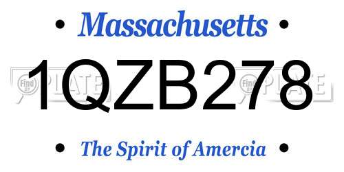 1QZB278 Massachusetts License Plate