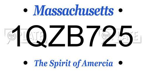 1QZB725 Massachusetts License Plate