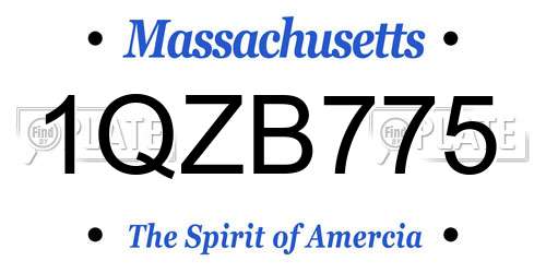 1QZB775 Massachusetts License Plate