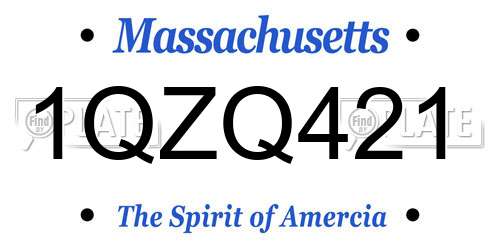 1QZQ421 Massachusetts License Plate