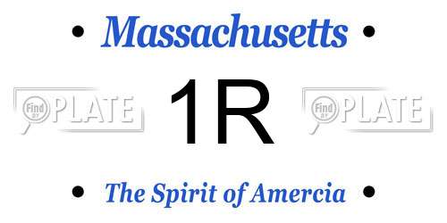 1R Massachusetts License Plate