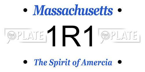 1R1 Massachusetts License Plate