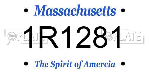 1R1281 Massachusetts License Plate