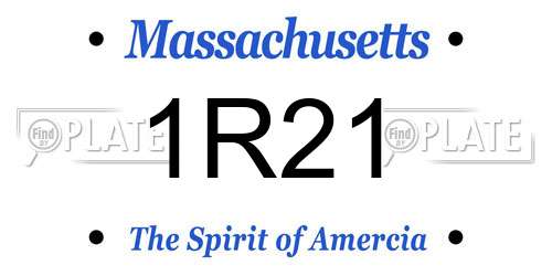 1R21 Massachusetts License Plate