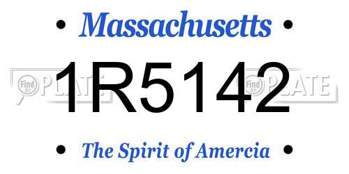 1R5142 Massachusetts License Plate