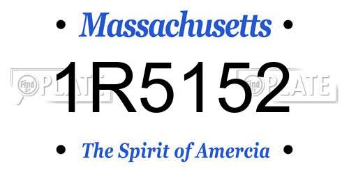 1R5152 Massachusetts License Plate