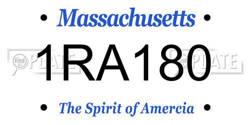 1RA180 Massachusetts License Plate