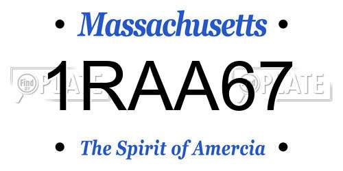 1RAA67 Massachusetts License Plate