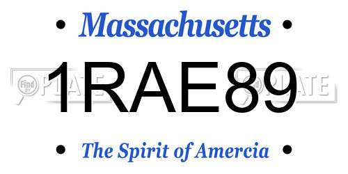 1RAE89 Massachusetts License Plate