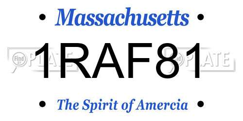 1RAF81 Massachusetts License Plate
