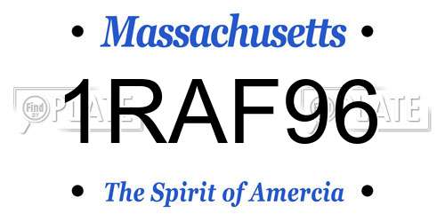 1RAF96 Massachusetts License Plate