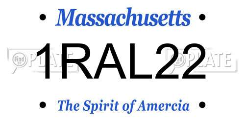 1RAL22 Massachusetts License Plate