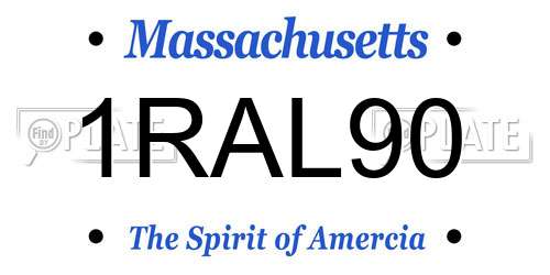 1RAL90 Massachusetts License Plate