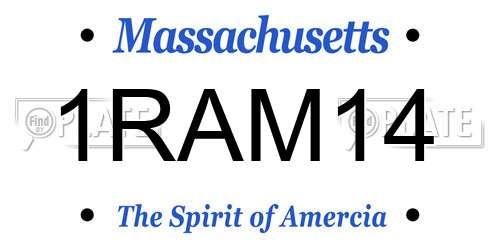 1RAM14 Massachusetts License Plate