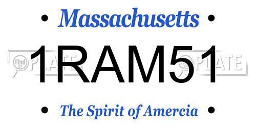 1RAM51 Massachusetts License Plate