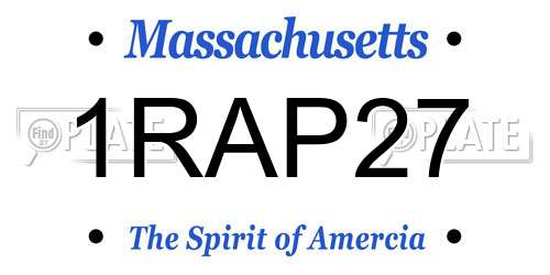 1RAP27 Massachusetts License Plate