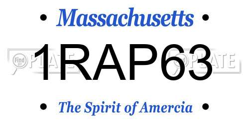 1RAP63 Massachusetts License Plate