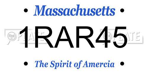 1RAR45 Massachusetts License Plate