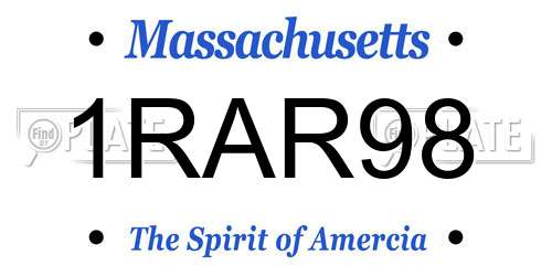 1RAR98 Massachusetts License Plate