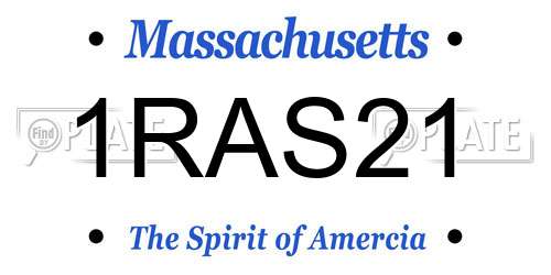 1RAS21 Massachusetts License Plate