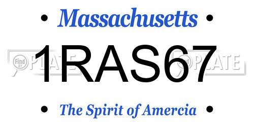 1RAS67 Massachusetts License Plate