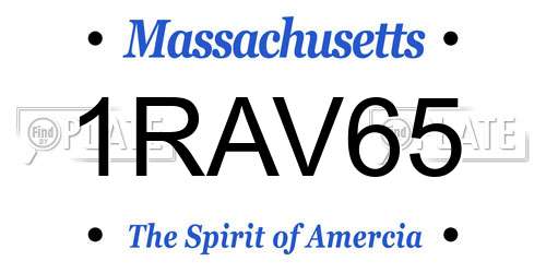 1RAV65 Massachusetts License Plate