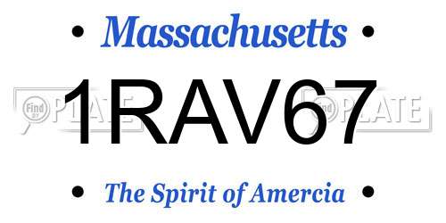 1RAV67 Massachusetts License Plate