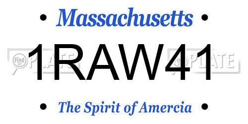 1RAW41 Massachusetts License Plate