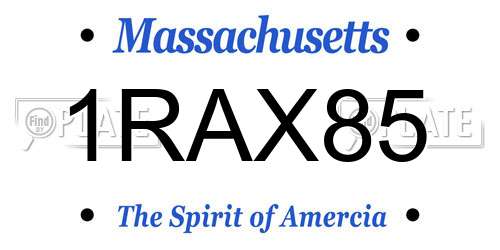 1RAX85 Massachusetts License Plate