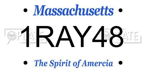 1RAY48 Massachusetts License Plate