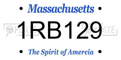 1RB129 Massachusetts License Plate