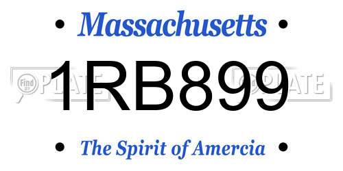 1RB899 Massachusetts License Plate