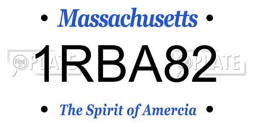 1RBA82 Massachusetts License Plate