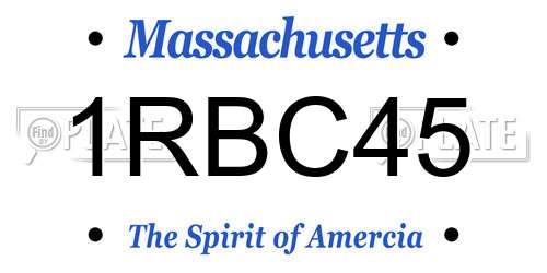 1RBC45 Massachusetts License Plate