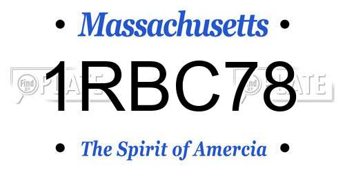 1RBC78 Massachusetts License Plate