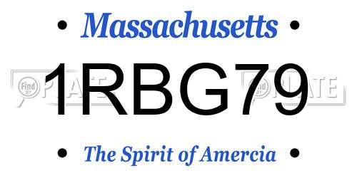 1RBG79 Massachusetts License Plate