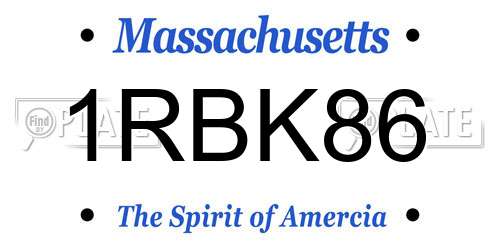1RBK86 Massachusetts License Plate