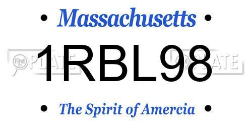1RBL98 Massachusetts License Plate