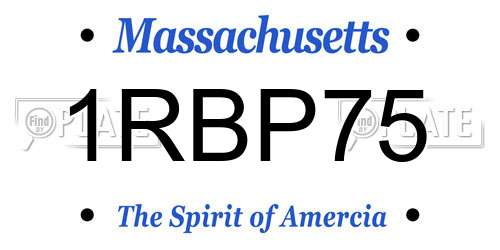 1RBP75 Massachusetts License Plate