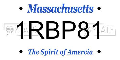 1RBP81 Massachusetts License Plate